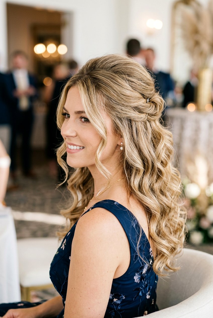 Textured Half Up Cocktail Hairstyle - 20 cocktail party hairstyles - 20 cocktail party hairstyles