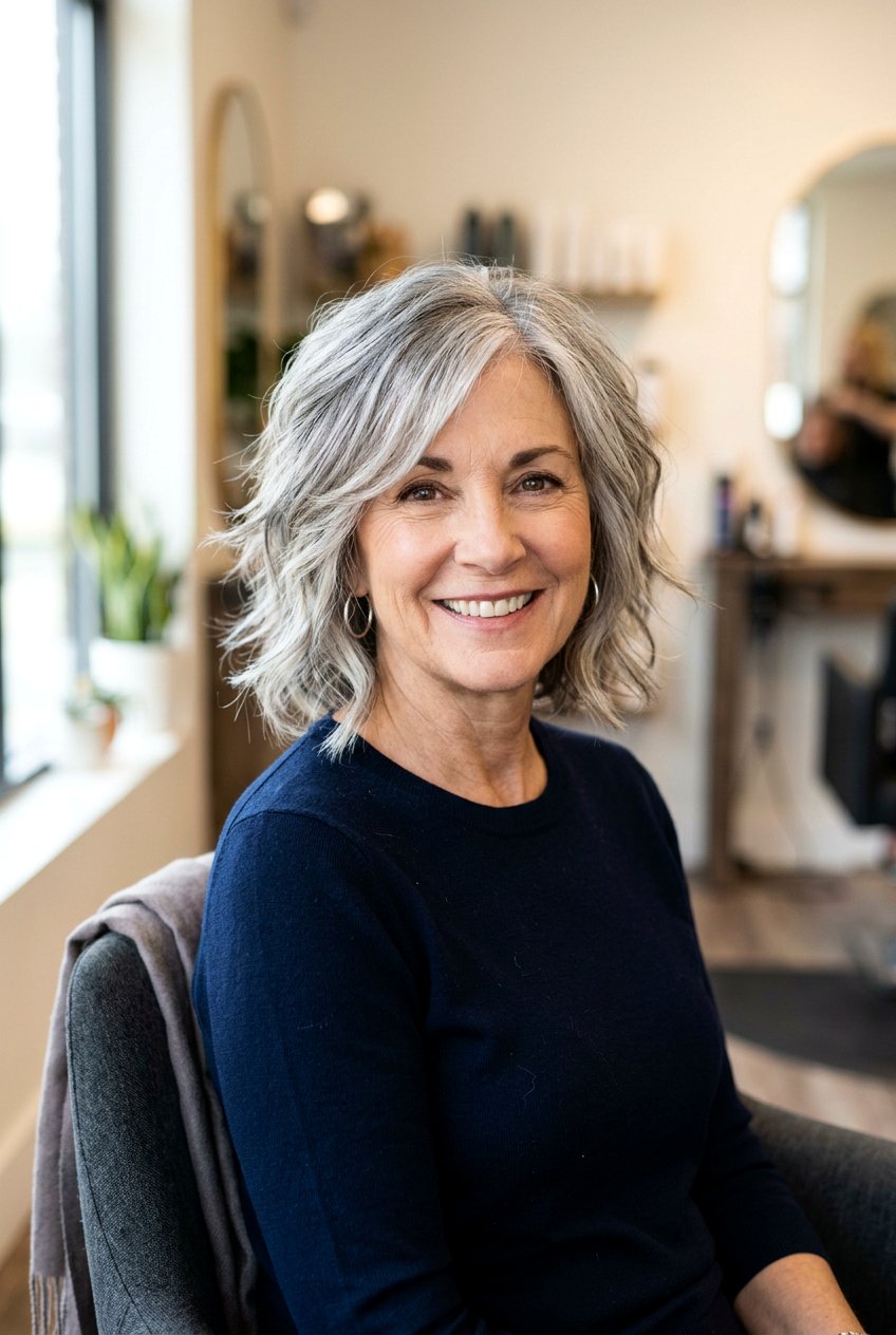 Textured Layered Bob - 20 layered bob for women over 50 - 20 layered bob for women over 50