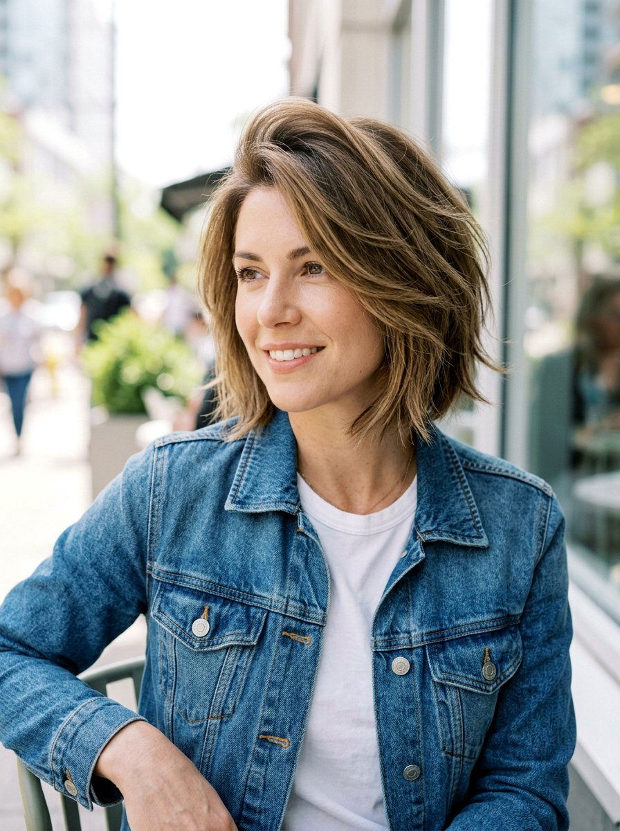 Textured Layered Bob With Volume At Crown - 20 layered bob with volume at crown - 20 layered bob with volume at crown