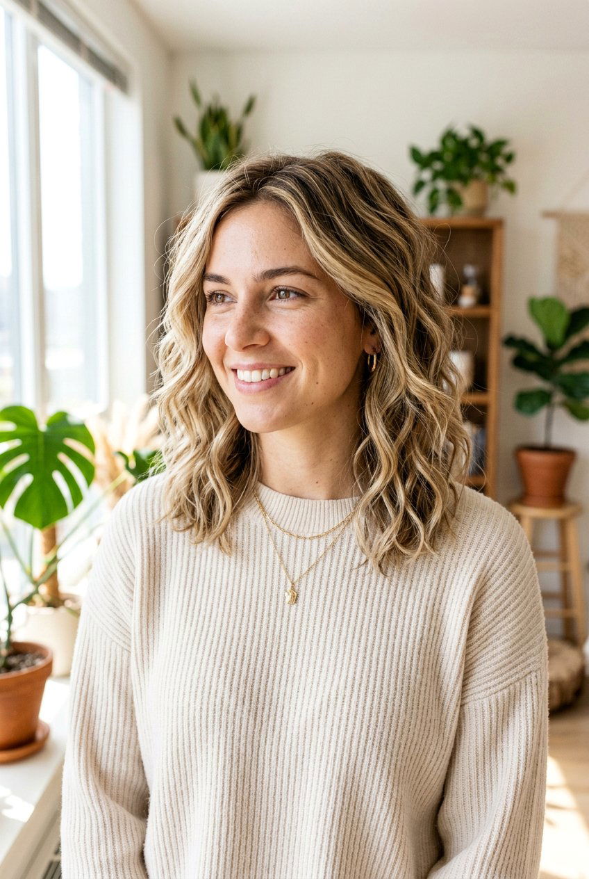 Textured Layered Lob for Wavy Hair - 20 trendy layered haircuts 2026 - 20 trendy layered haircuts 2026