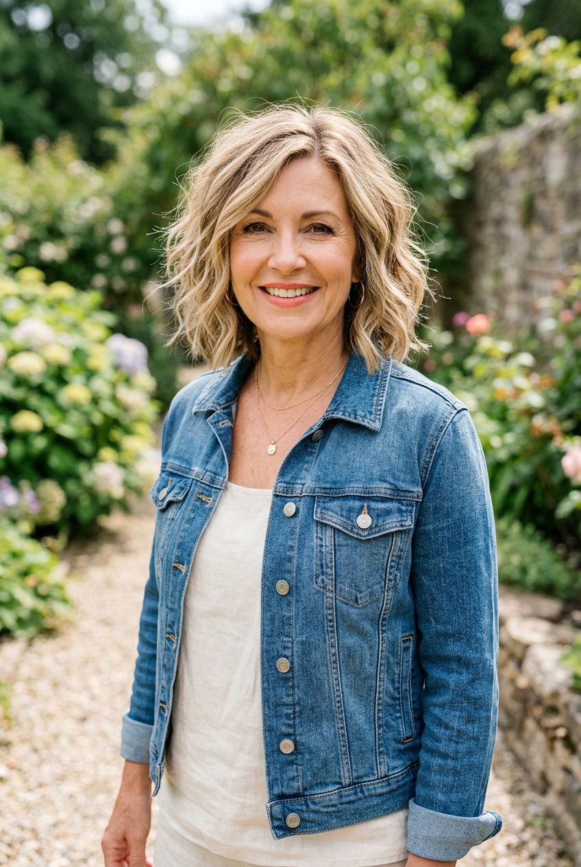 Textured Lob - 20 face framing layers for women over 50 - 20 face framing layers for women over 50