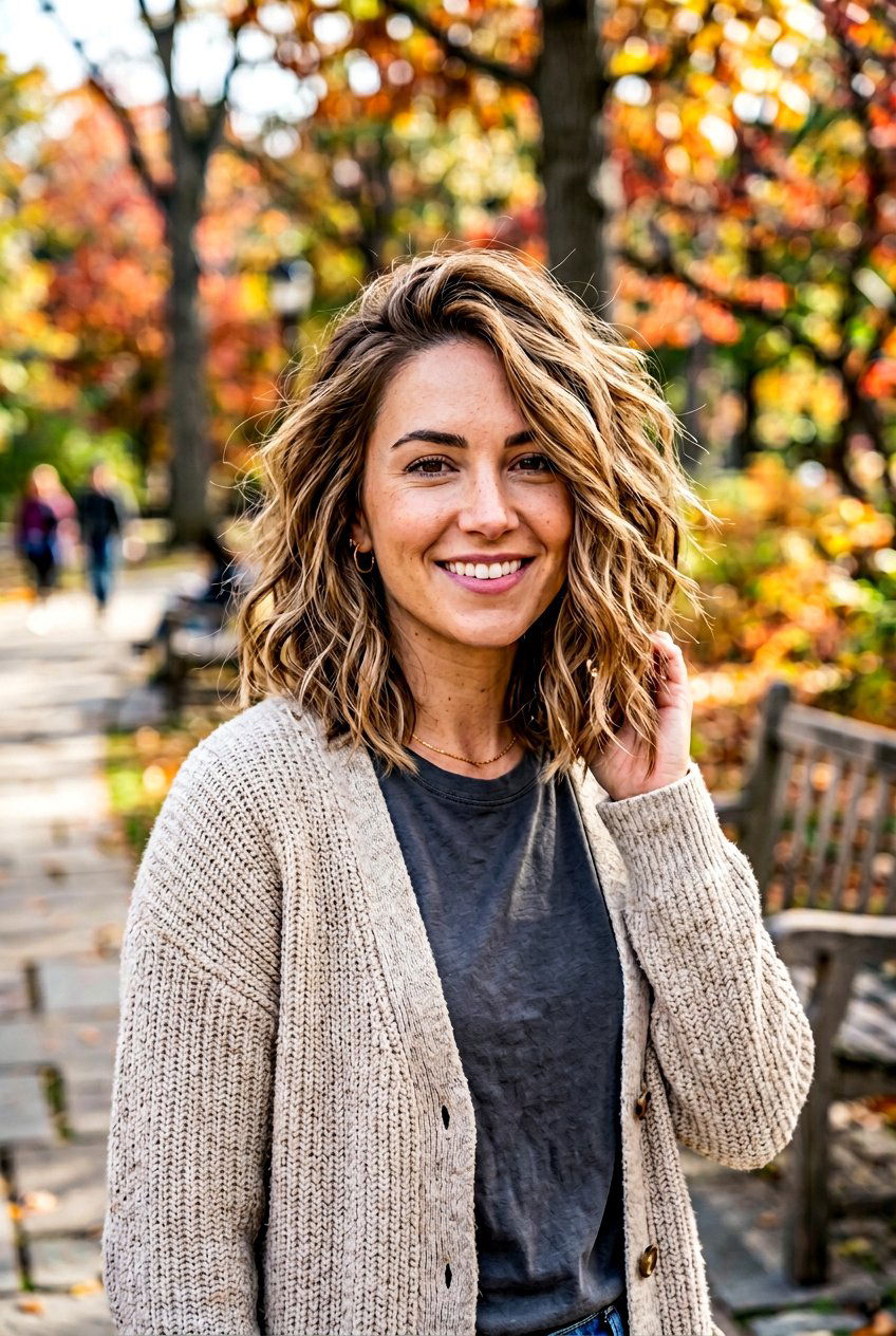 Textured Lob - 20 low maintenance haircut for naturally gray women - 20 low maintenance haircut for naturally gray women
