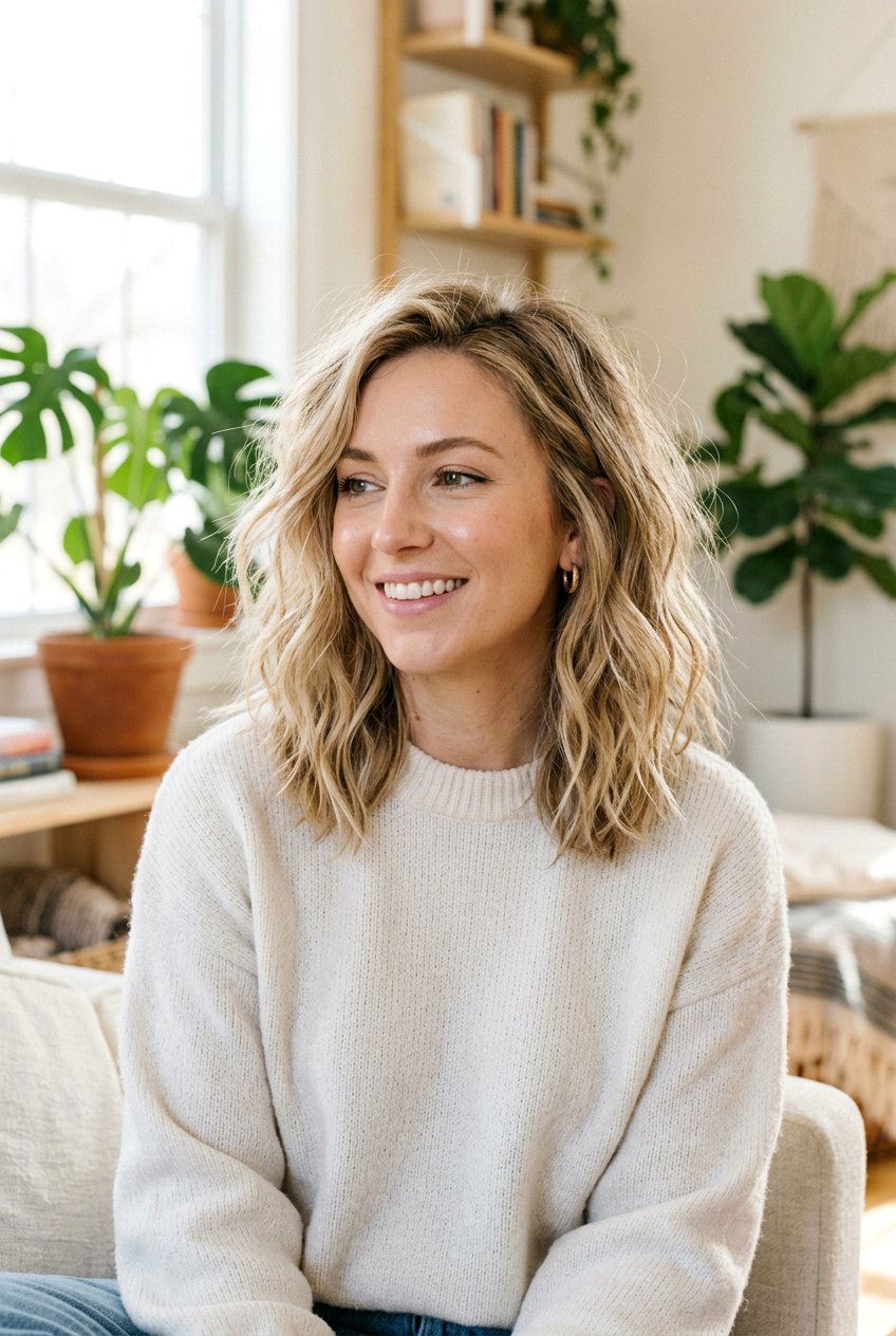 Textured Lob - 20 haircuts for oval face shape - 20 haircuts for oval face shape