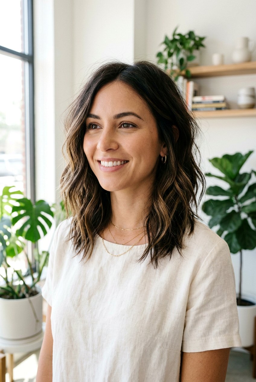 Textured Lob - 20 lob haircut for women - 20 lob haircut for women