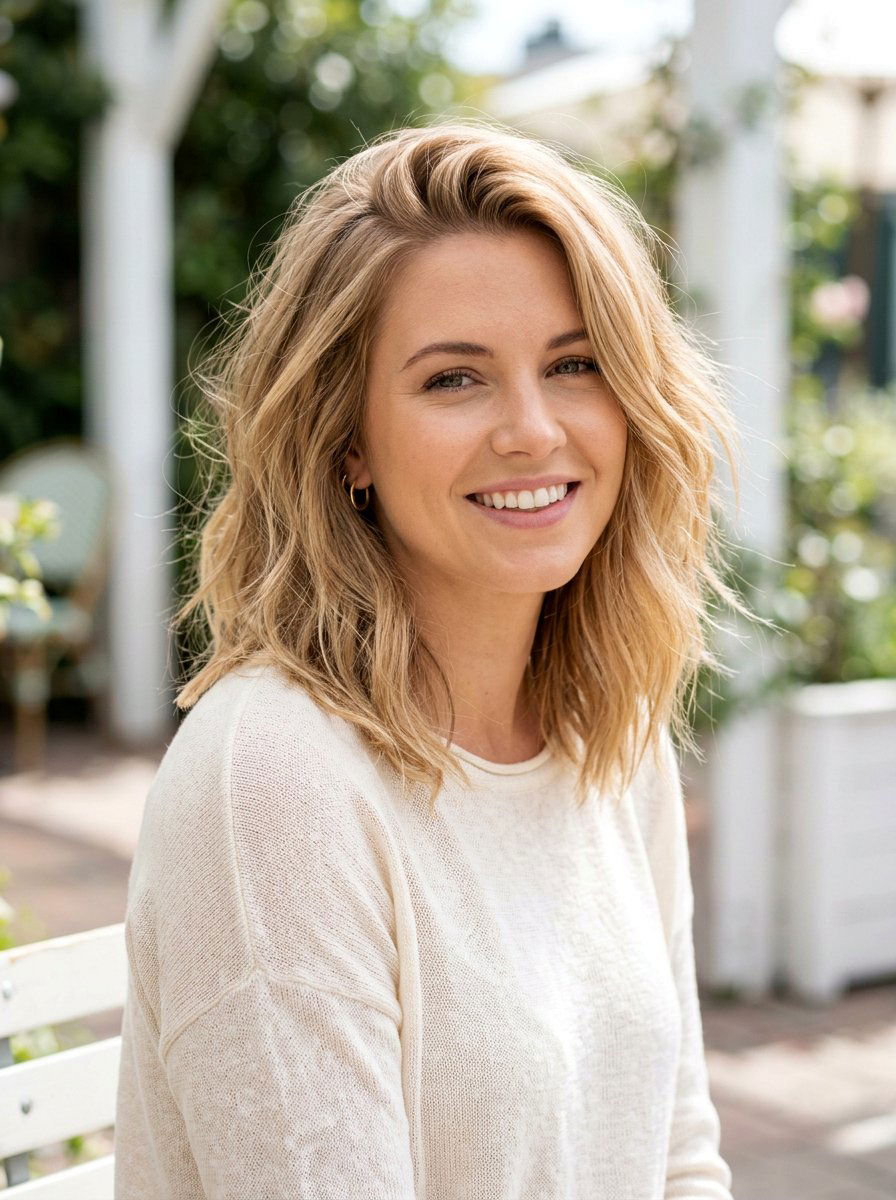 Textured Lob For Fine Hair - 20 polished lob for mature women - 20 polished lob for mature women