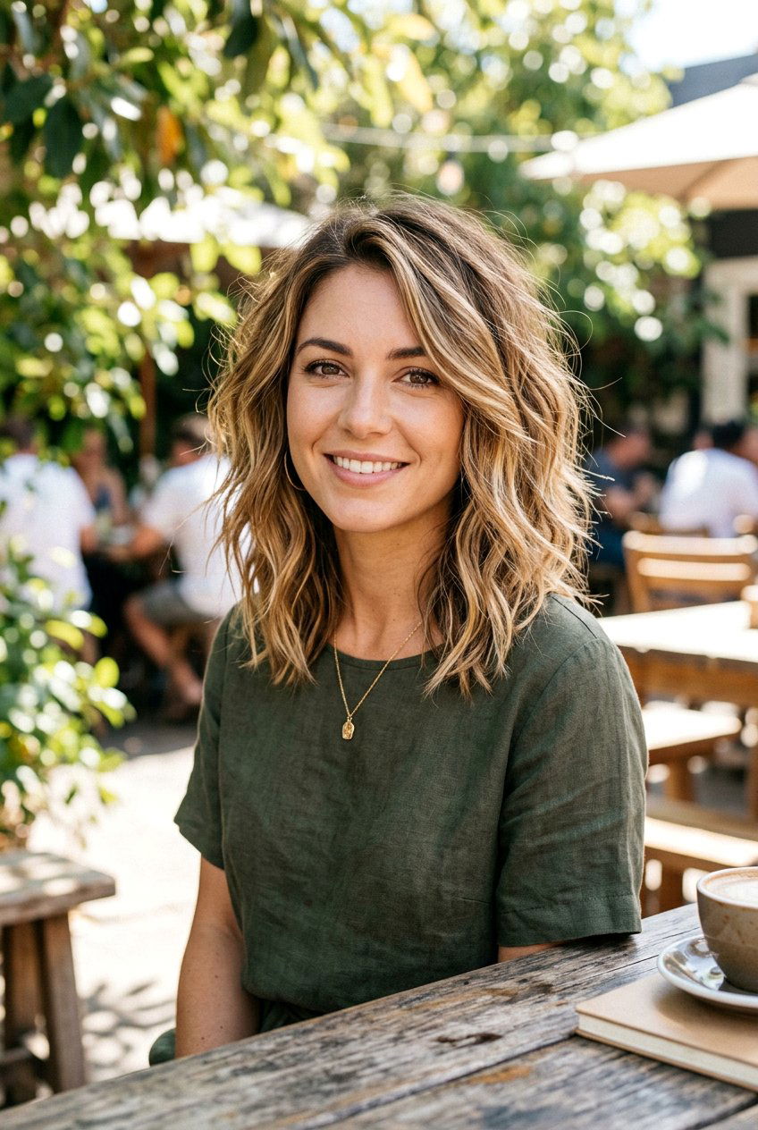 Textured Lob For Heart Face - 20 haircuts for heart shaped face - 20 haircuts for heart shaped face