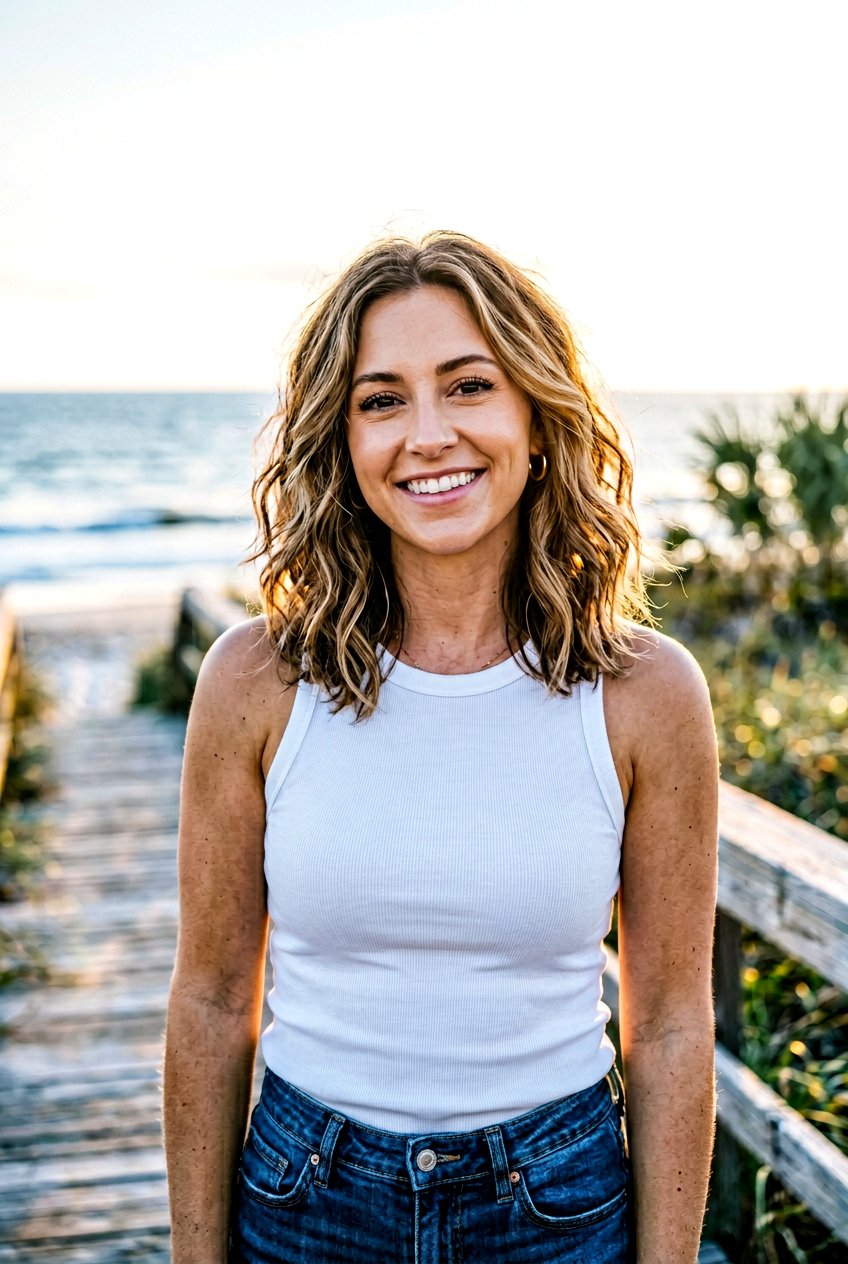 Textured Lob For Sunset Photos - 20 sunset photo shoot hairstyles - 20 sunset photo shoot hairstyles