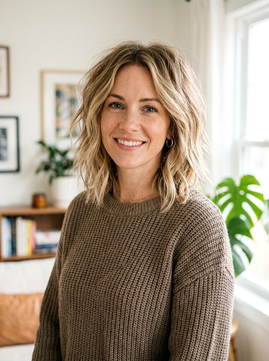 Textured Lob Haircut - 20 elegant haircut for office women - 20 elegant haircut for office women