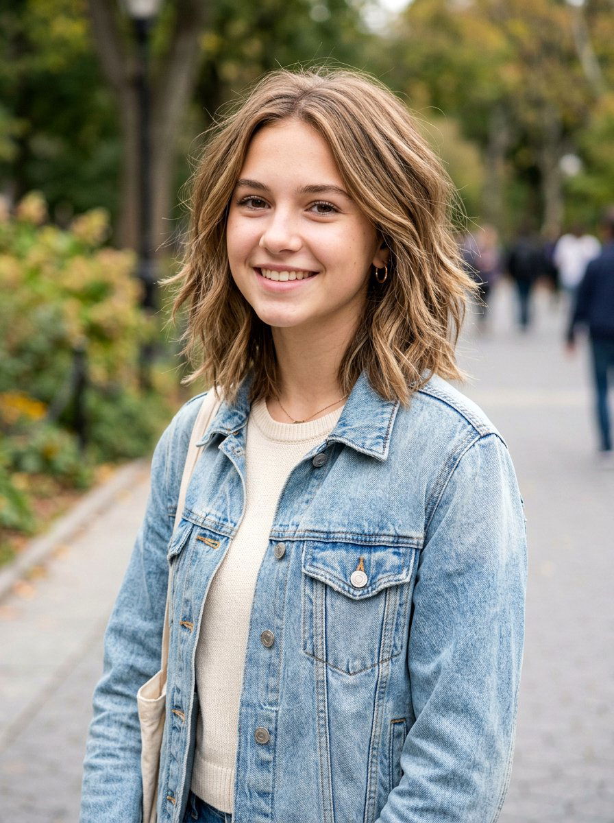 Textured Lob Haircut - 20 teen girls haircut ideas for school - 20 teen girls haircut ideas for school