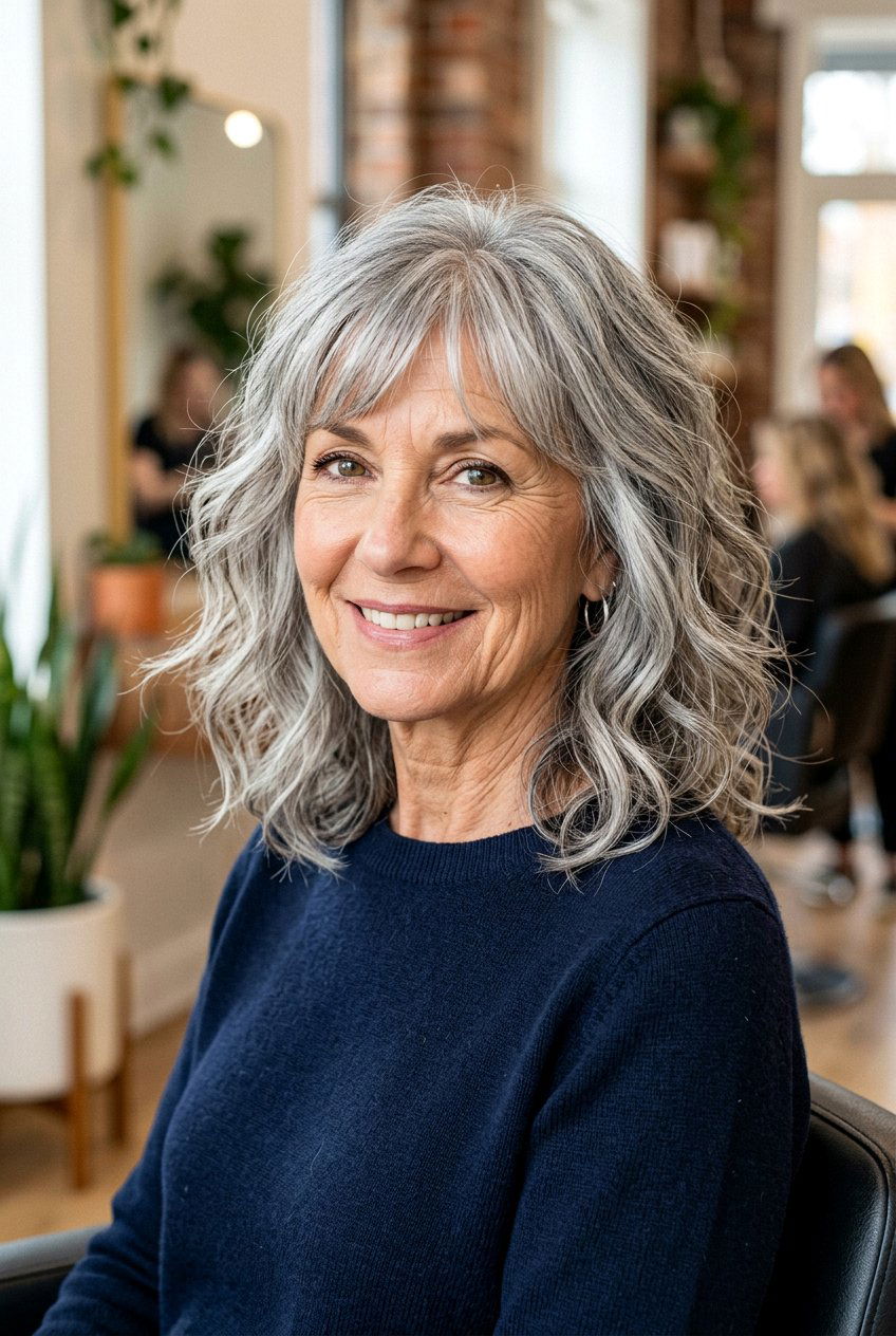 Textured Lob Haircut - 20 flattering haircuts for older women - 20 flattering haircuts for older women