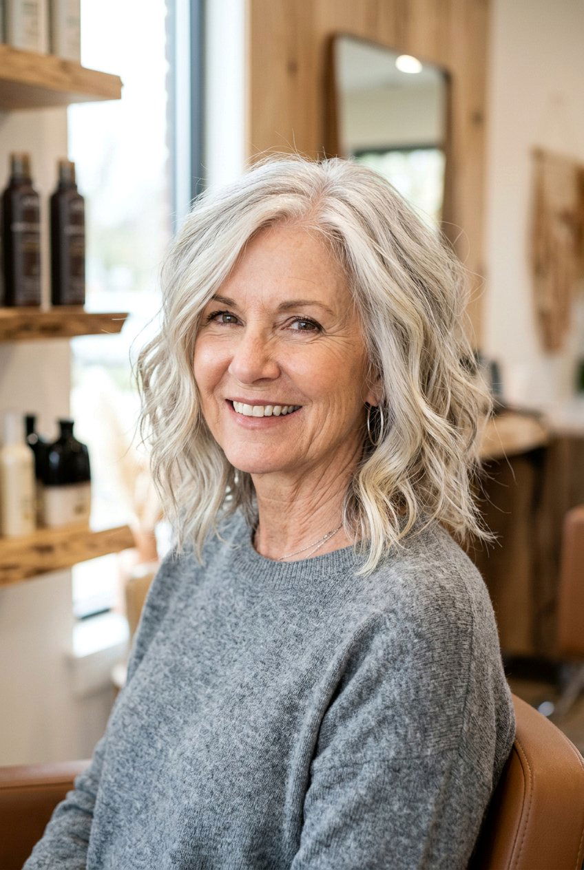 Textured Lob Haircut - 20 no fuss haircuts for older women - 20 no fuss haircuts for older women