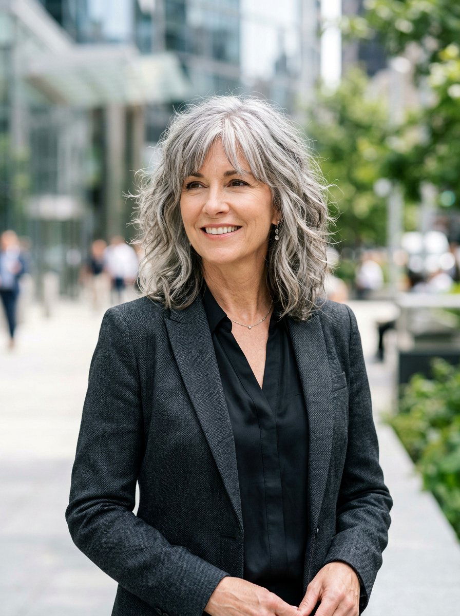 Textured Lob Shag - 20 shag haircut for thin hair over 50 - 20 shag haircut for thin hair over 50