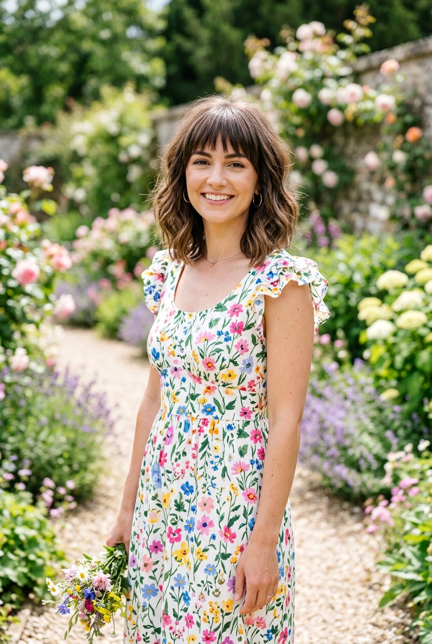 Textured Lob With Bangs - 20 choppy haircut for fine hair women - 20 choppy haircut for fine hair women