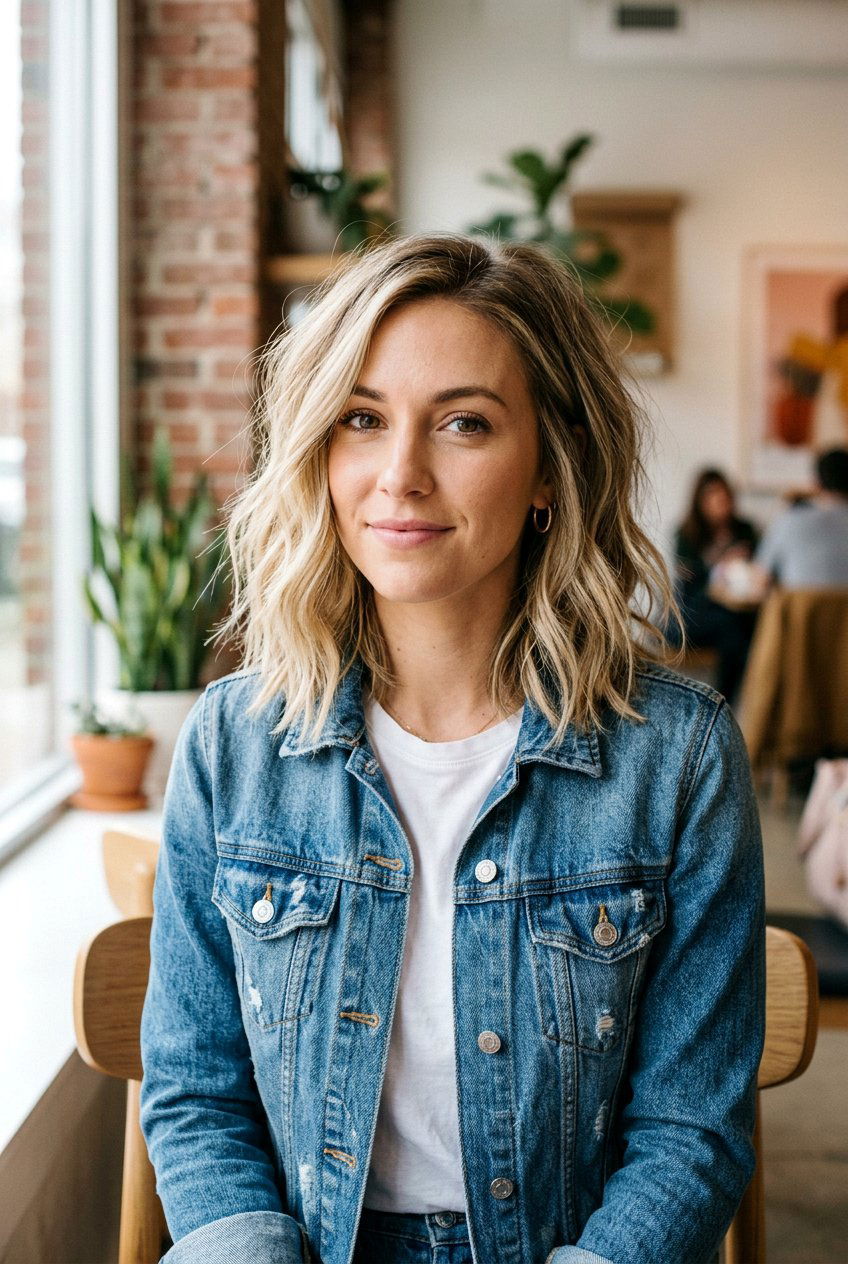 Textured Lob With Choppy Ends - 20 choppy layered haircut for medium hair - 20 choppy layered haircut for medium hair