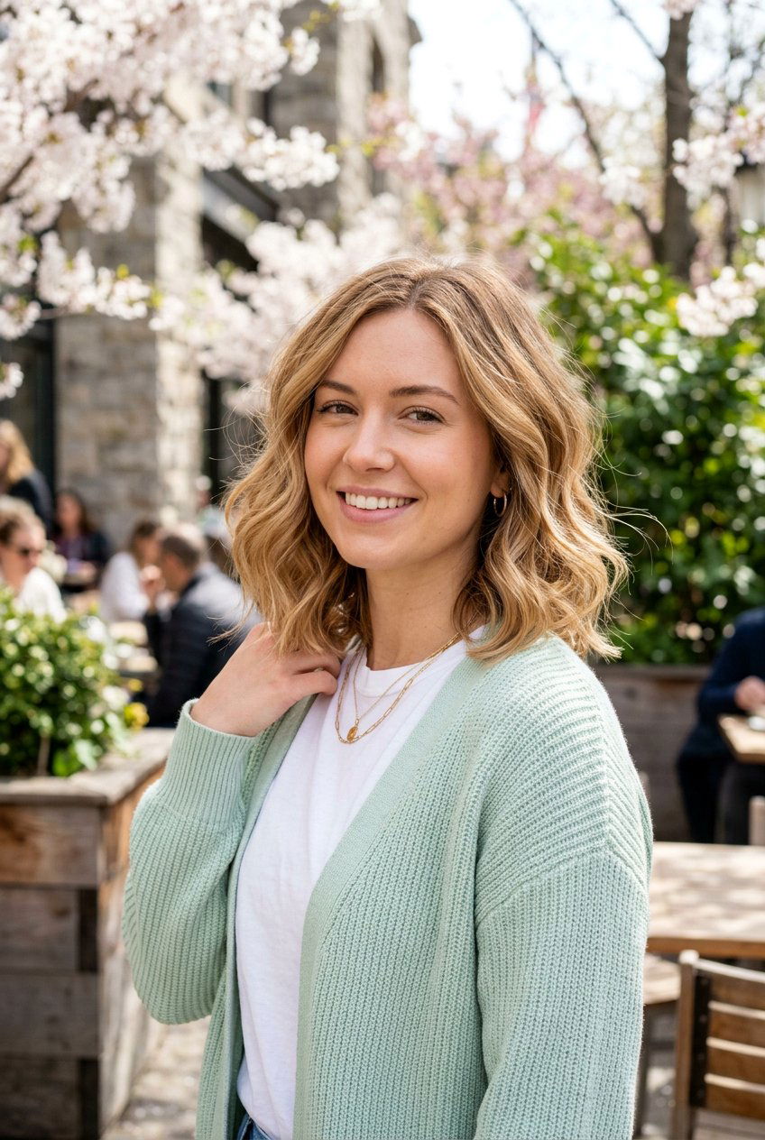 Textured Lob With Soft Bend - 20 fresh spring haircut ideas - 20 fresh spring haircut ideas