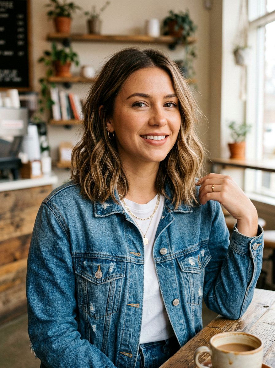 Textured Lob With Soft Waves - 20 soft glam hairstyle for moms - 20 soft glam hairstyle for moms