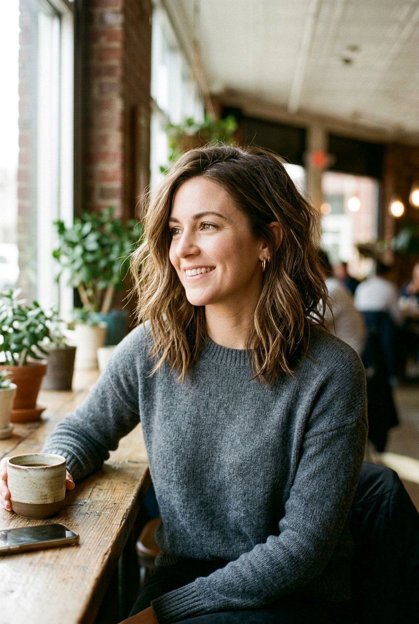 Textured Lob for Frizzy Hair - 20 haircuts for dry frizzy hair - 20 haircuts for dry frizzy hair