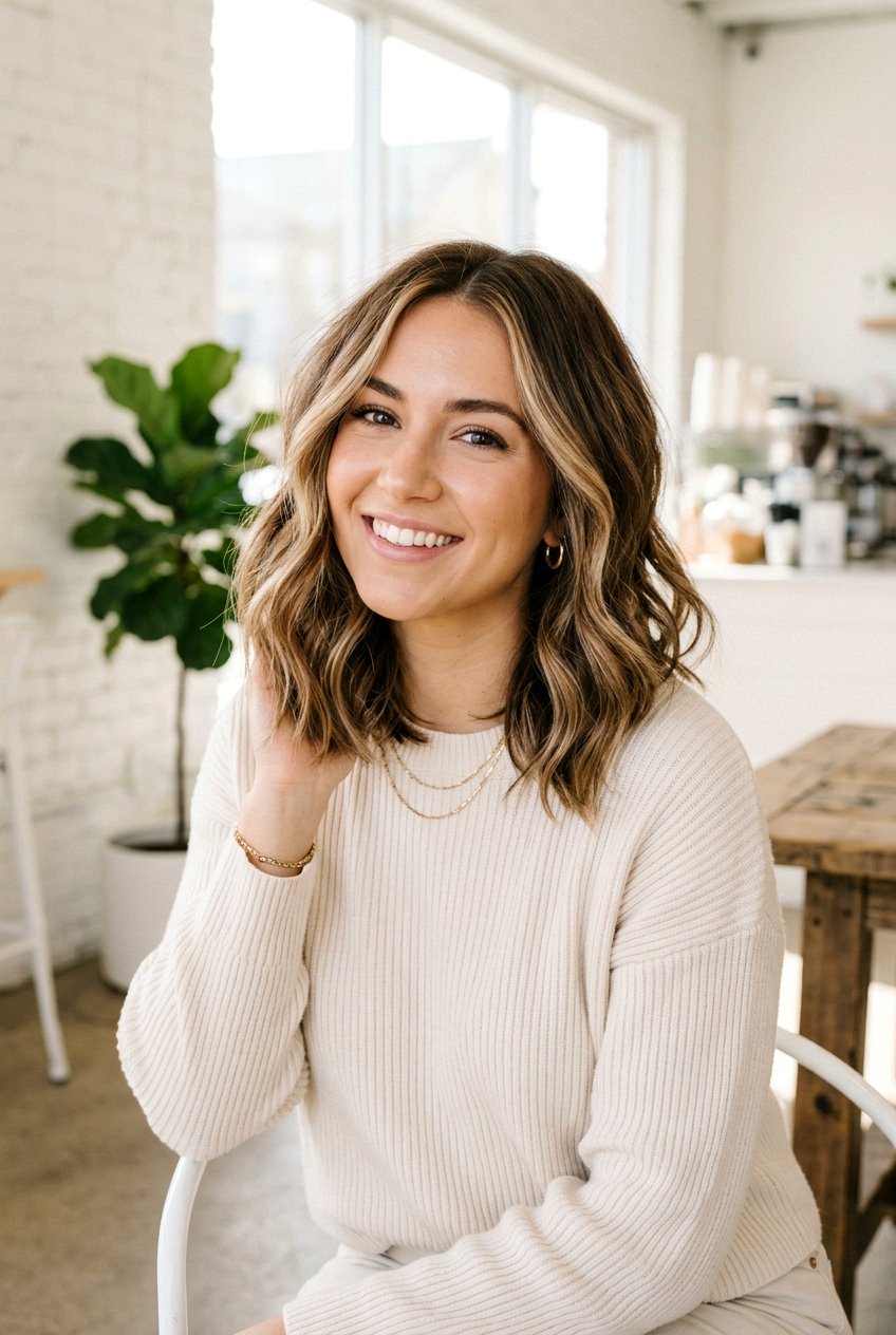 Textured Lob with Face Framing Highlights - 20 picture perfect hairstyles - 20 picture perfect hairstyles