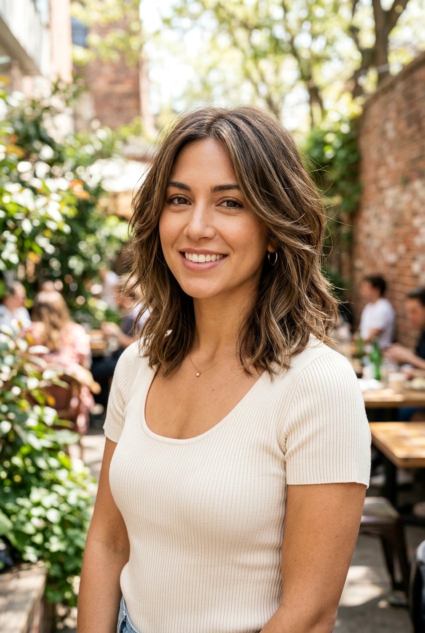 Textured Lob with Layers - 20 transformation haircut ideas - 20 transformation haircut ideas