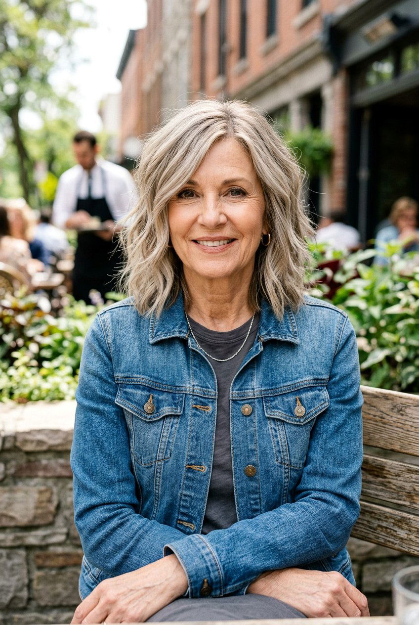 Textured Lob with Piece Y Ends - 20 youthful hairstyles for women over 60 - 20 youthful hairstyles for women over 60