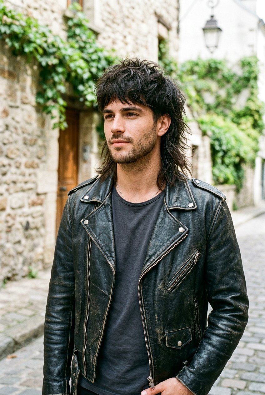 Textured Long Wolf Cut - 20 long layered haircut for men - 20 long layered haircut for men