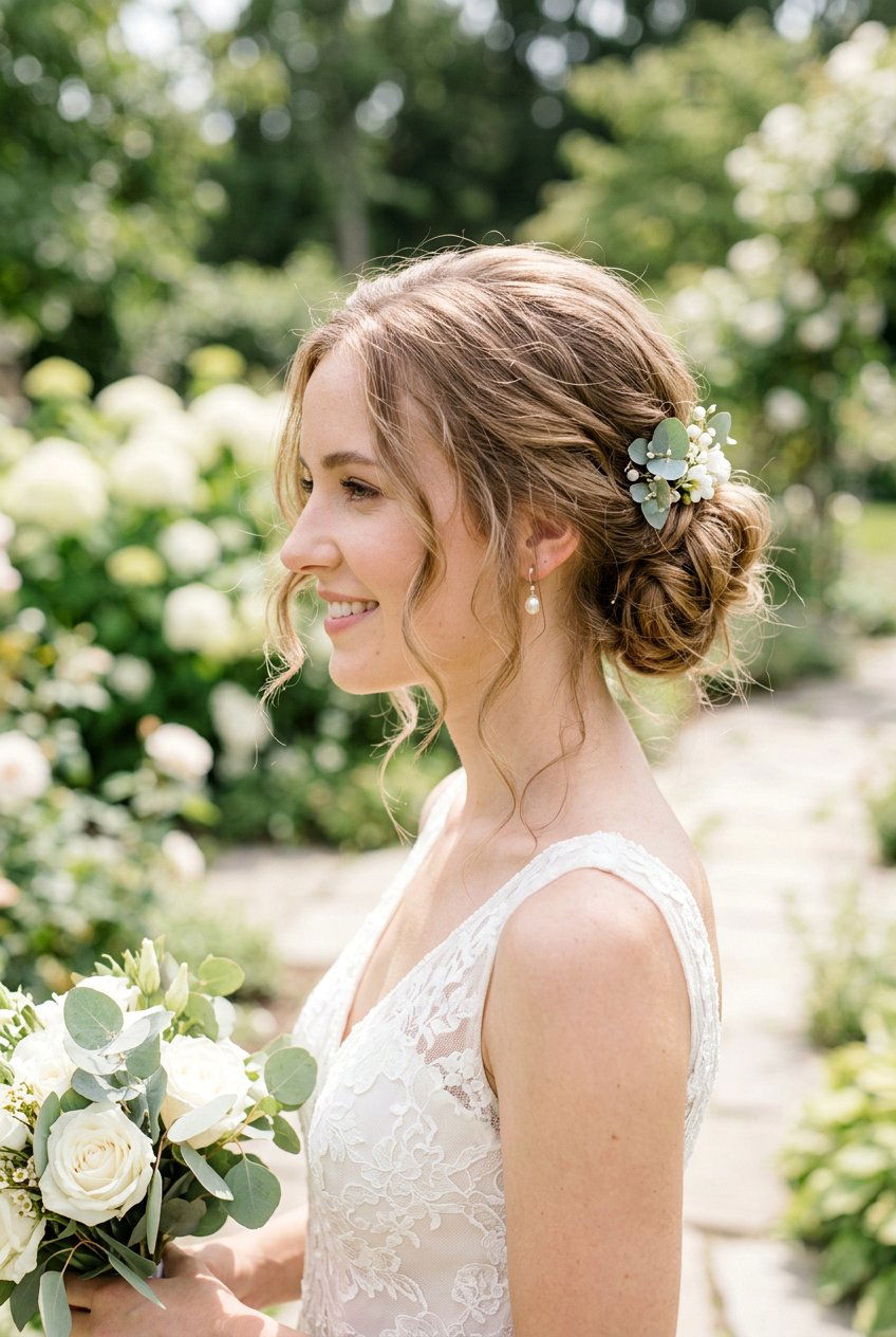 Textured Low Bun With Loose Strands For Fine Hair - 20 textured wedding updo for fine hair - 20 textured wedding updo for fine hair