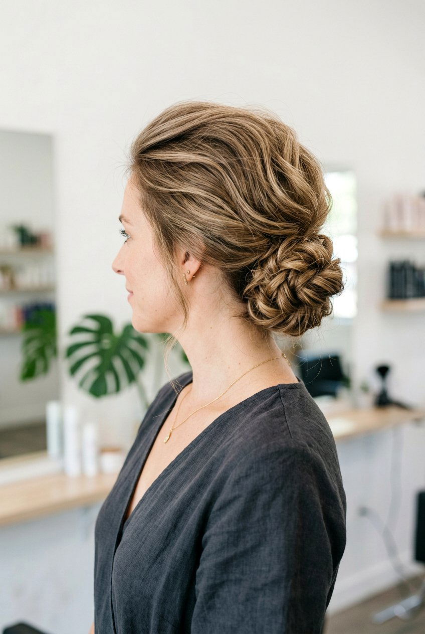 Textured Low Bun With Volume At Crown For Fine Hair - 20 textured wedding updo for fine hair - 20 textured wedding updo for fine hair