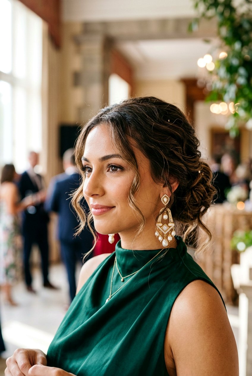 Textured Low Bun With Wispy Tendrils - 20 engagement party hairstyles - 20 engagement party hairstyles