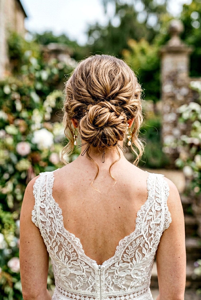 Textured Low Bun - 20 boho bridal updo for long hair - 20 boho bridal updo for long hair