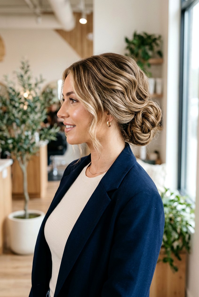 Textured Low Chignon Bun - 20 modern low chignon - 20 modern low chignon