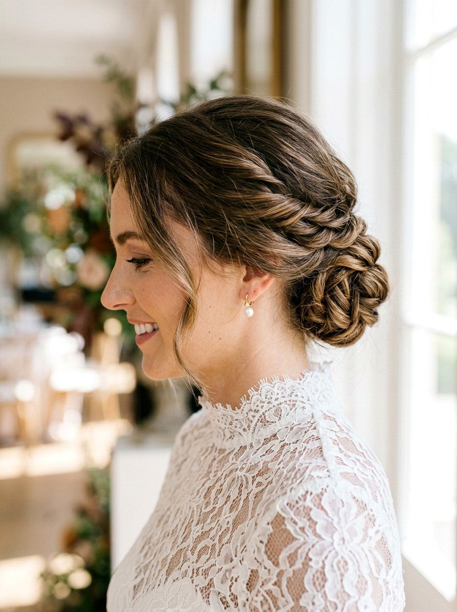 Textured Low Chignon - 20 soft glam hairstyle for wedding guest - 20 soft glam hairstyle for wedding guest