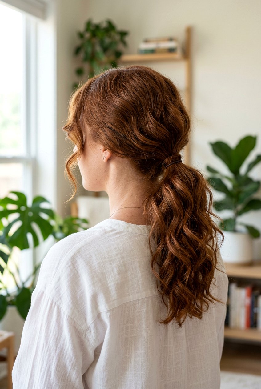 Textured Low Ponytail - 20 corporate ponytail hairstyle - 20 corporate ponytail hairstyle