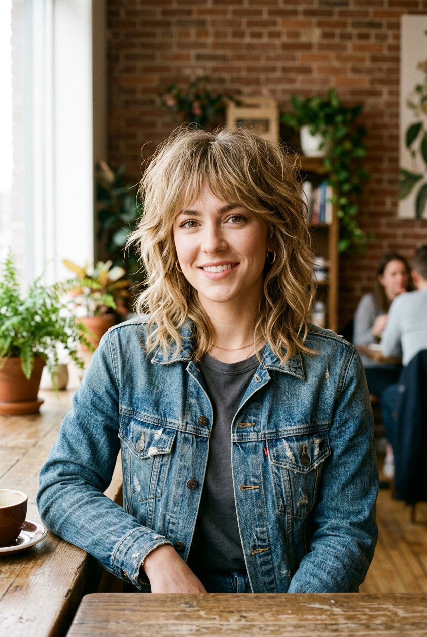 Textured Medium Shag With Wispy Bangs - 20 low maintenance medium haircut with bangs - 20 low maintenance medium haircut with bangs