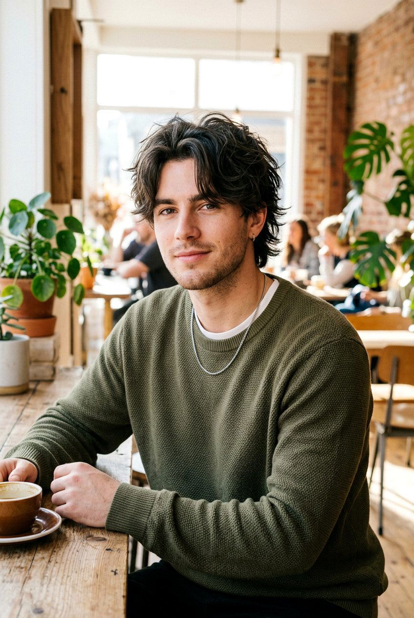 Textured Men Wolf Cut With Curtain Fringe - 20 men wolf cut with curtain fringe - 20 men wolf cut with curtain fringe