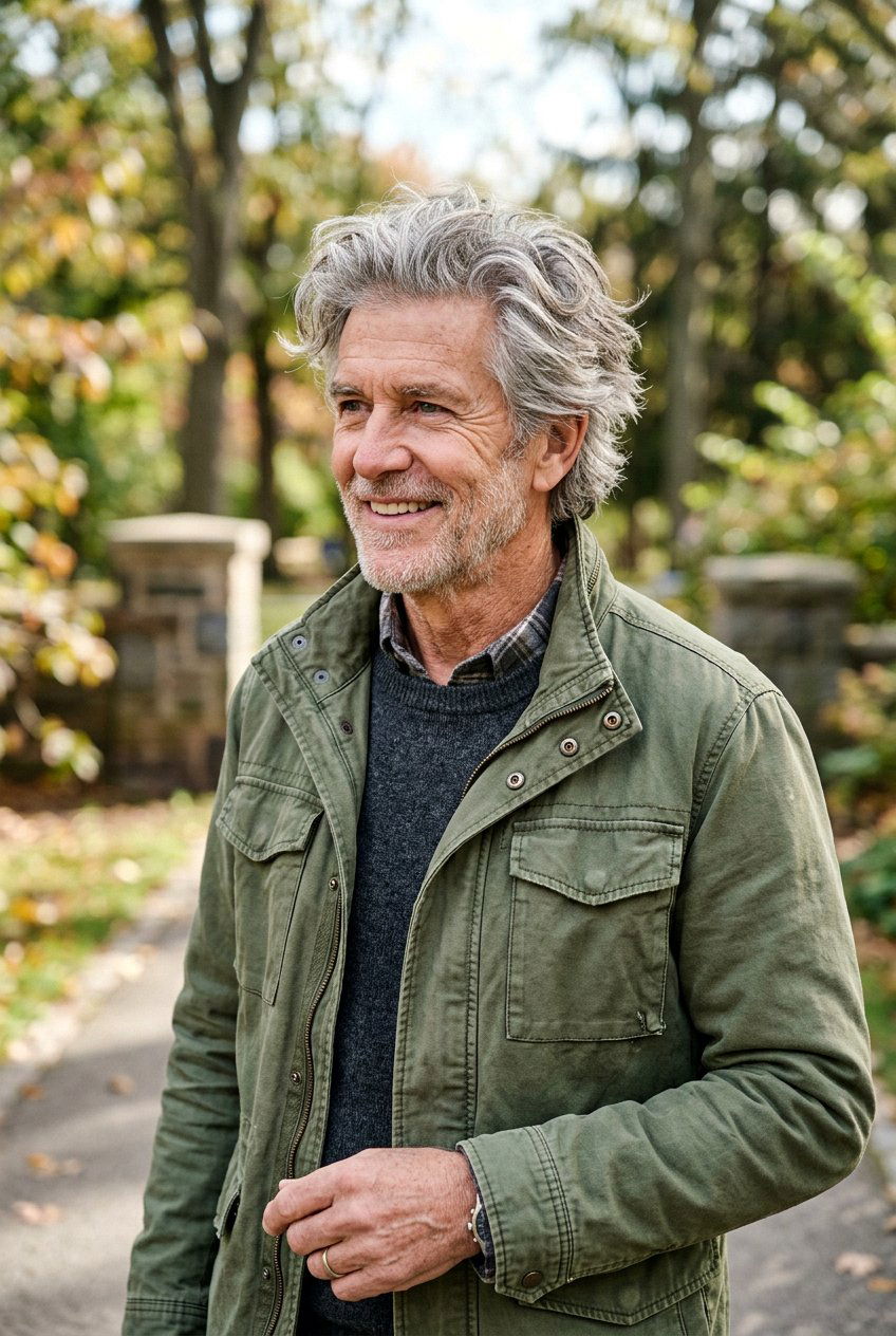 Textured Messy Grey Flow - 20 bro flow for older men - 20 bro flow for older men
