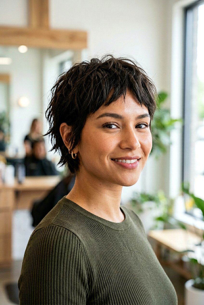 Textured Micro Bob - 20 ear length bob haircut - 20 ear length bob haircut