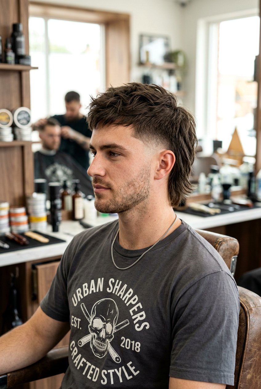 Textured Mullet Fade - 20 mullet fade for straight hair men - 20 mullet fade for straight hair men