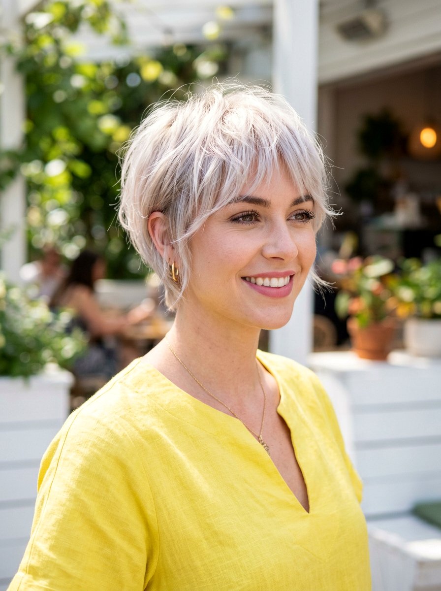 Textured Pearl Blonde Crop - 20 pearl blonde for mature women - 20 pearl blonde for mature women