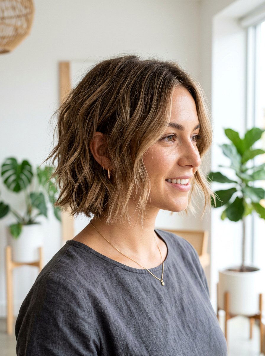 Textured Piecey Bob Haircut For Women - 20 piecey haircut for women - 20 piecey haircut for women