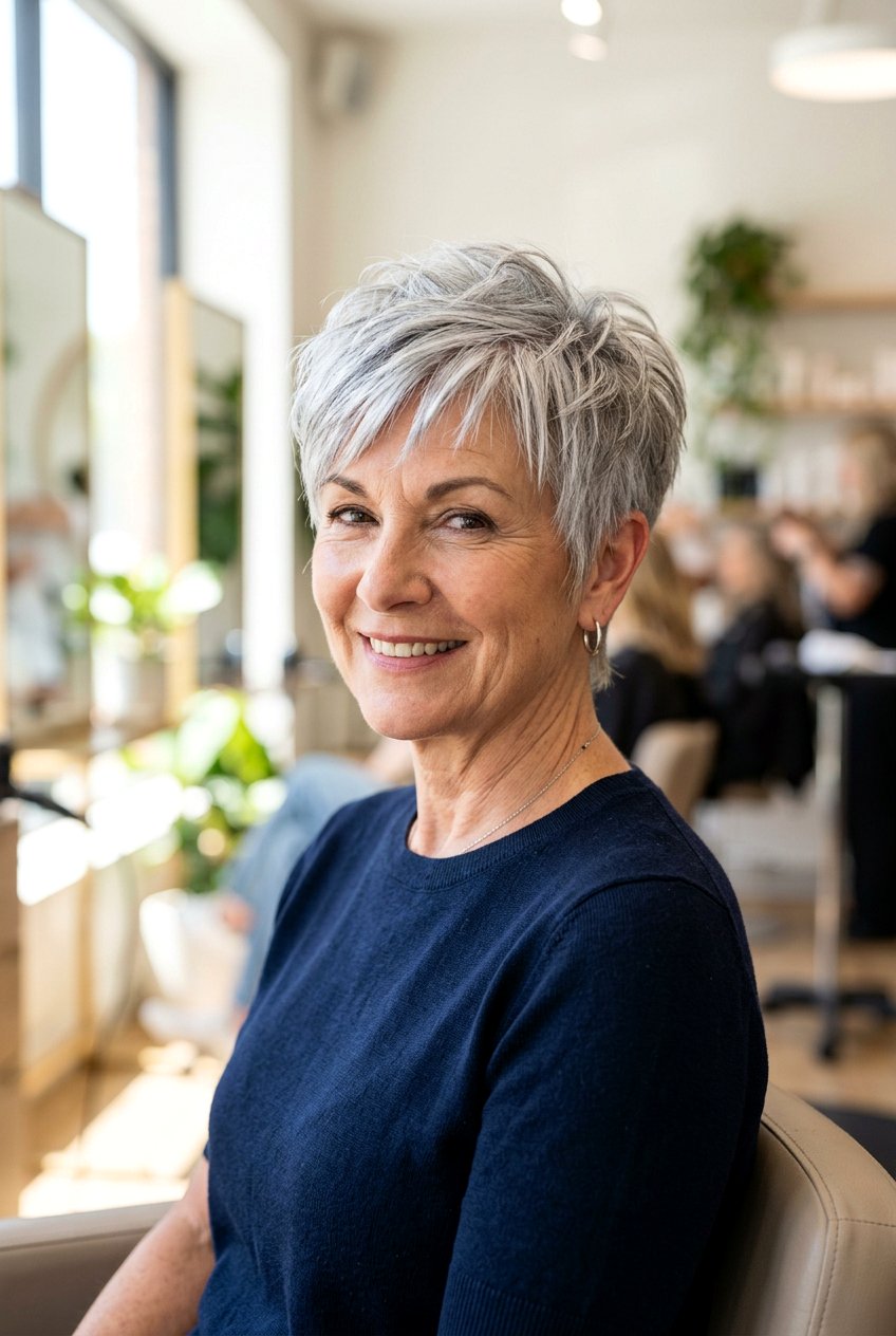 Textured Pixie - 20 rejuvenating hairstyles for women over 50 - 20 rejuvenating hairstyles for women over 50