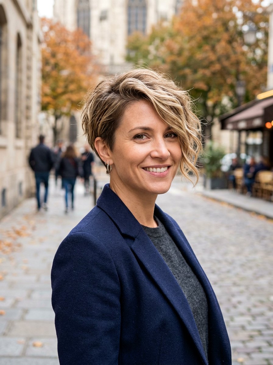 Textured Pixie Bob - 20 haircut to fix flat layers - 20 haircut to fix flat layers