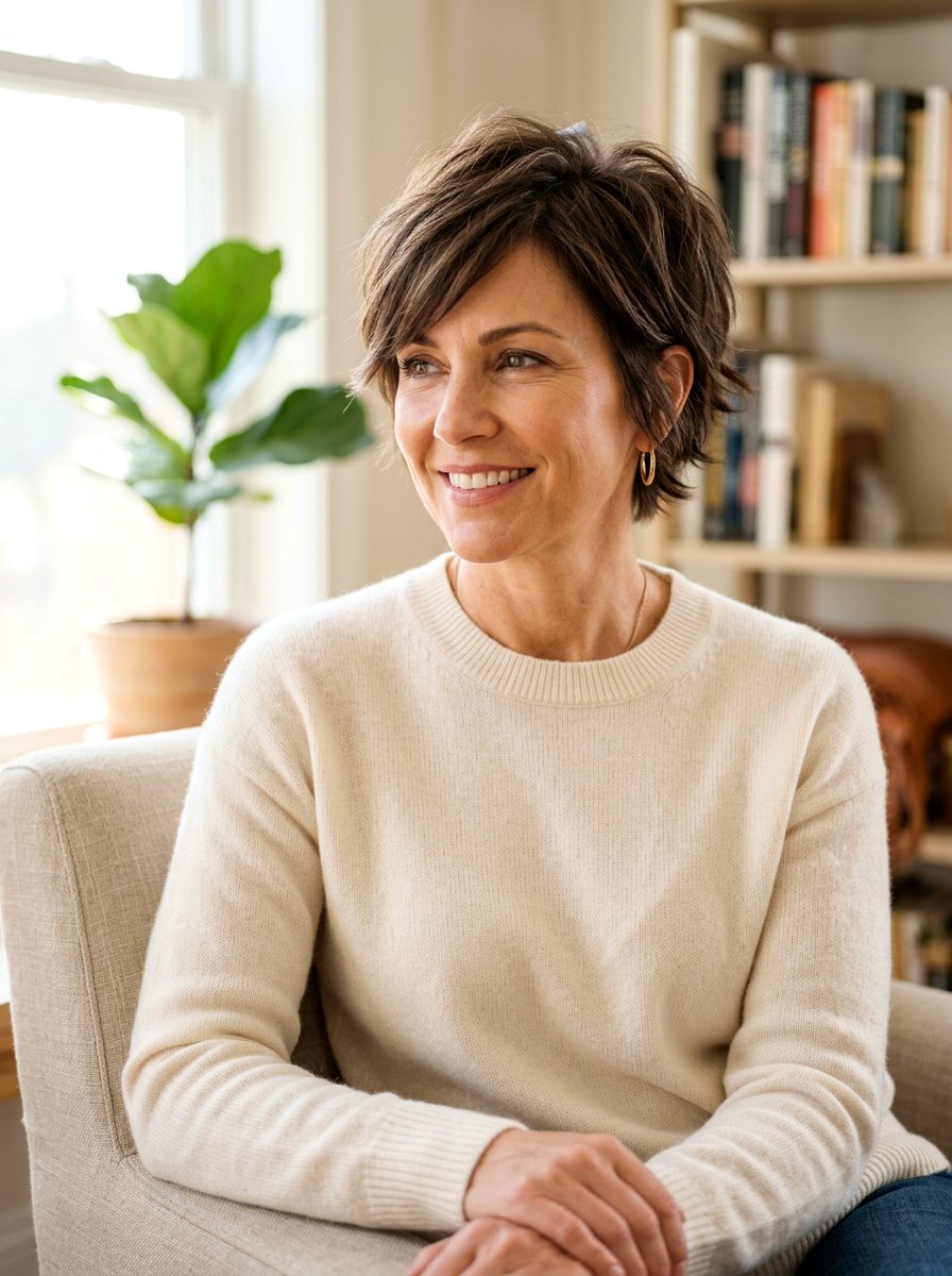 Textured Pixie Bob - 20 short haircut for women over 40 - 20 short haircut for women over 40