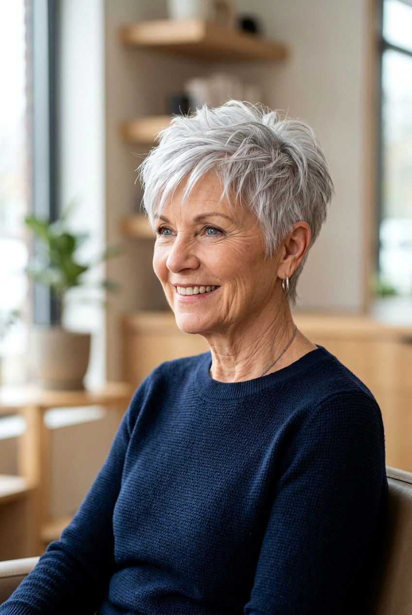 Textured Pixie Cut - 20 best haircuts for women over 70 - 20 best haircuts for women over 70