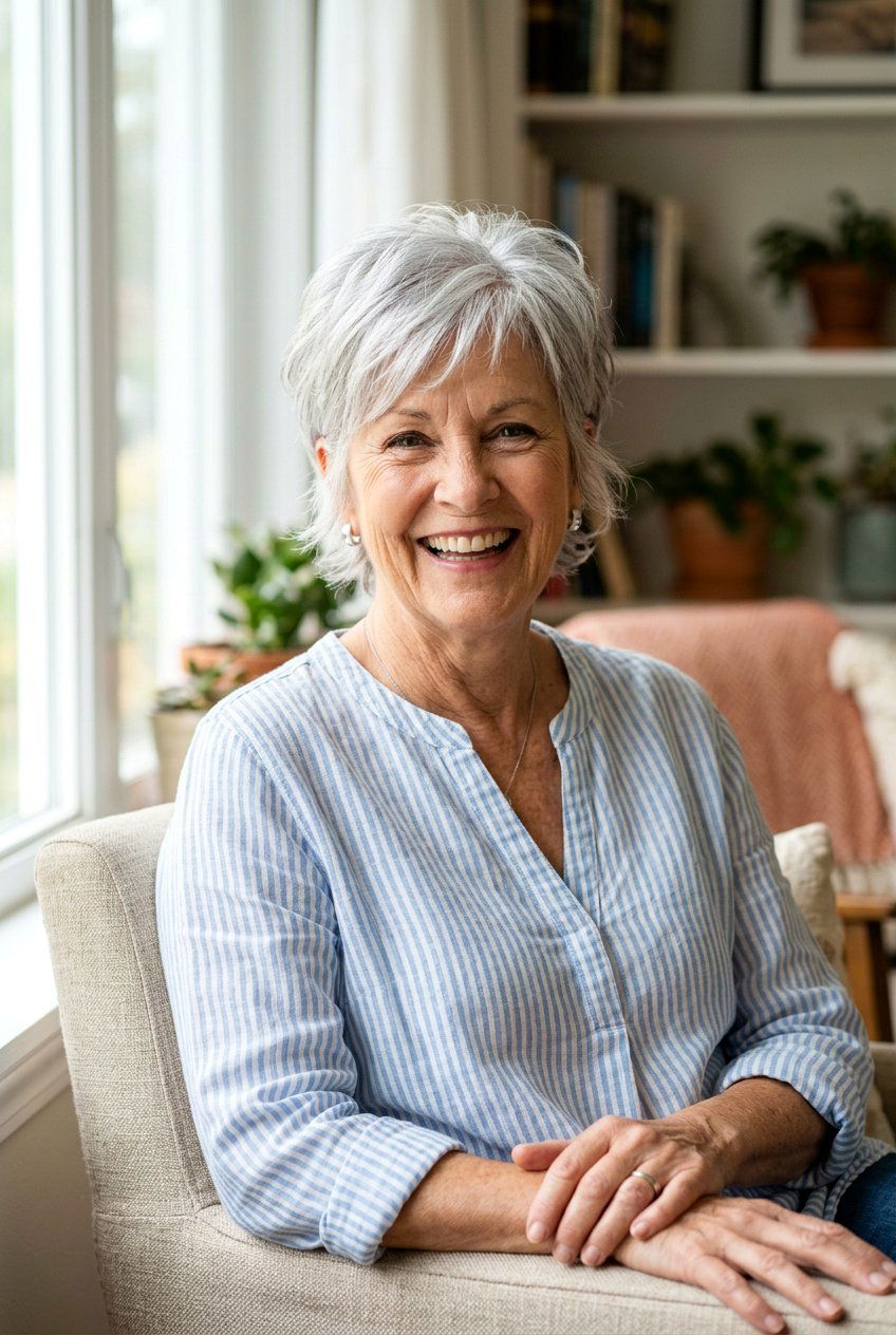 Textured Pixie Cut - 20 youthful hairstyles for women over 60 - 20 youthful hairstyles for women over 60