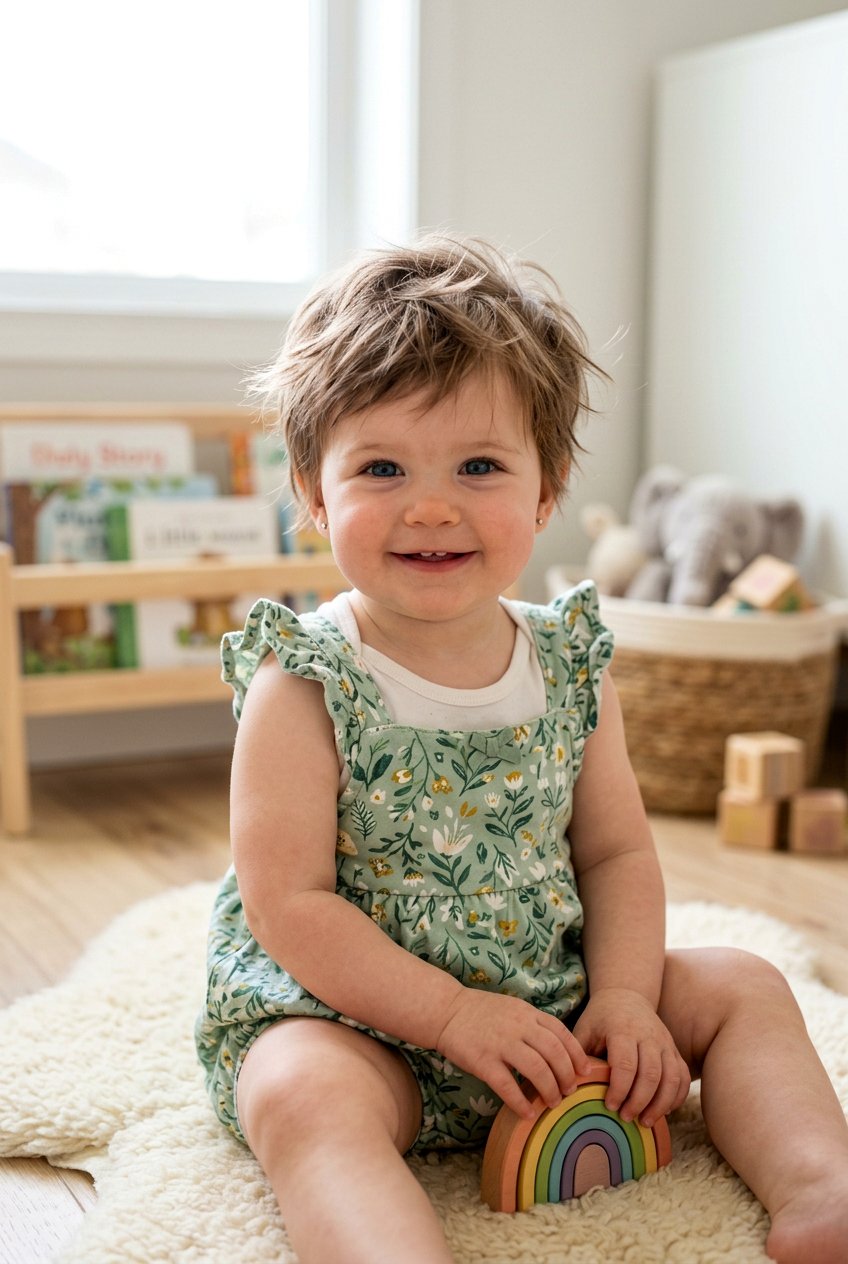 Textured Pixie Cut - 20 first haircut ideas for baby girls - 20 first haircut ideas for baby girls