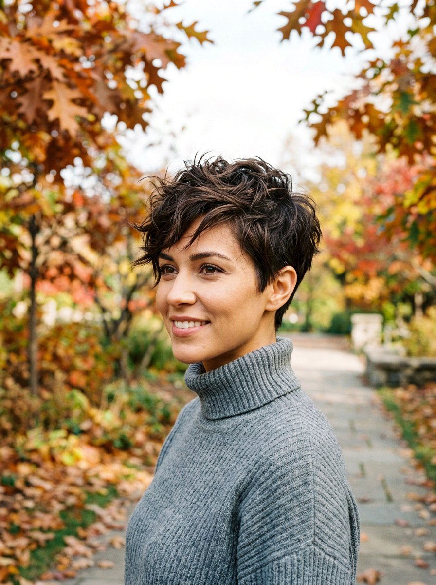 Textured Pixie Cut - 20 office hairstyle for mature women over 50 - 20 office hairstyle for mature women over 50
