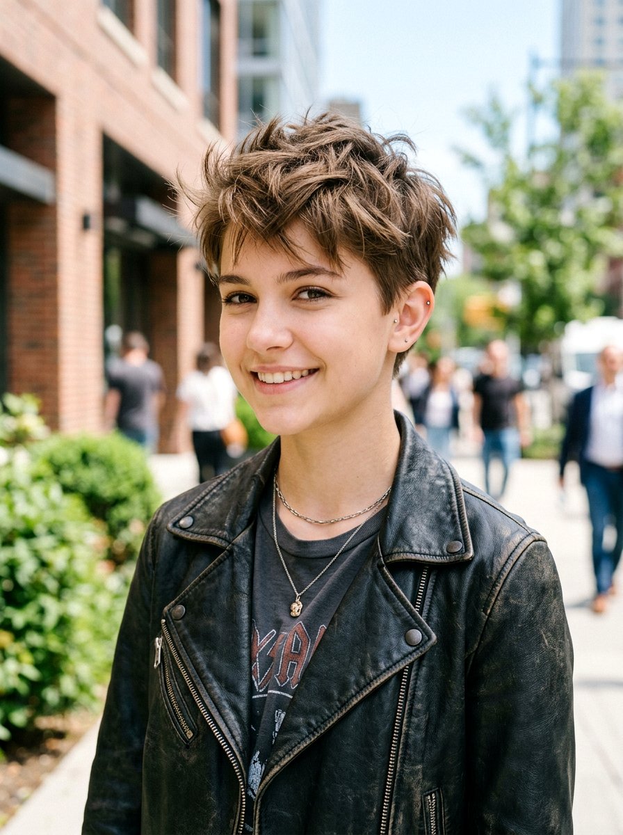 Textured Pixie Cut - 20 trendy haircut for teenage girls 2026 - 20 trendy haircut for teenage girls 2026