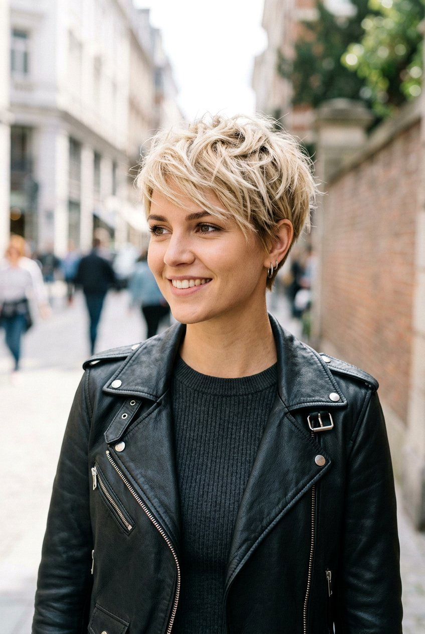 Textured Pixie Cut For Thinning Hair - 20 hairstyle to hide postpartum regrowth - 20 hairstyle to hide postpartum regrowth