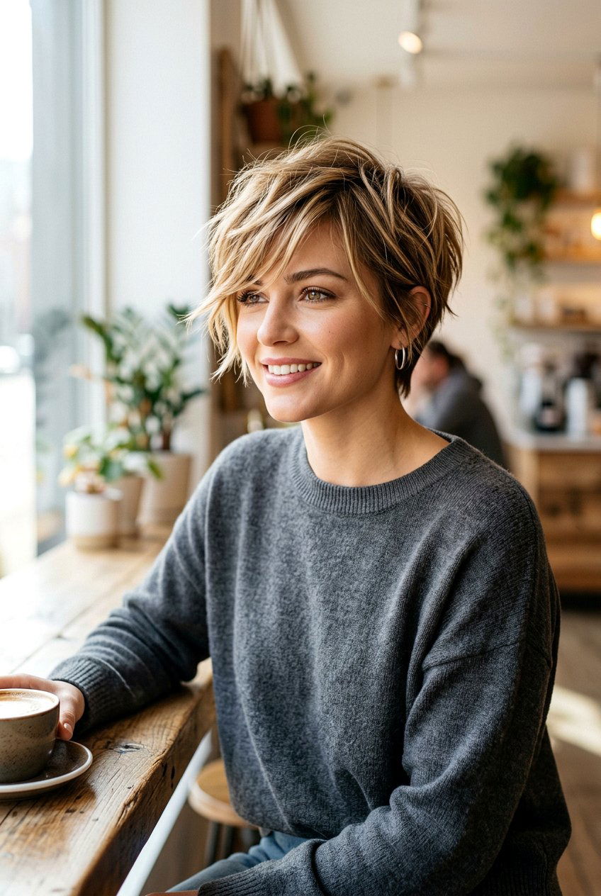 Textured Pixie Cut With Long Fringe - 20 pixie cut with long fringe - 20 pixie cut with long fringe