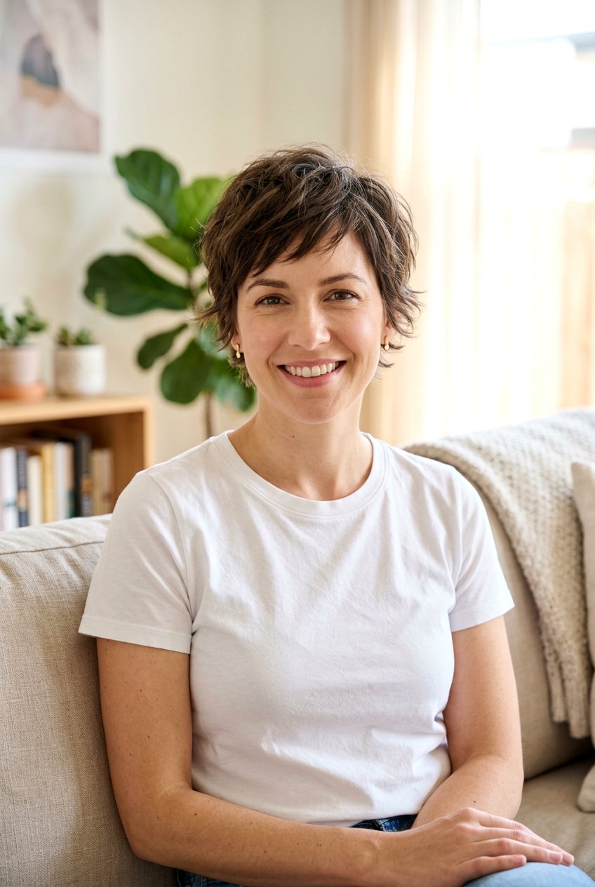 Textured Pixie Cut for Postpartum Hair - 20 haircuts for postpartum hair loss - 20 haircuts for postpartum hair loss